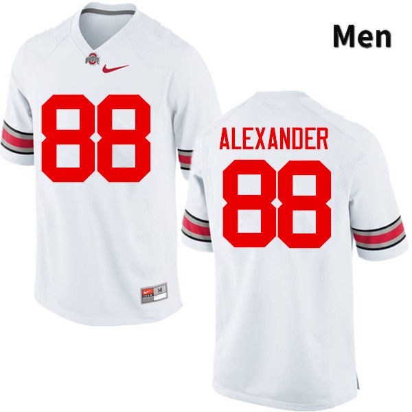 Ohio State Buckeyes AJ Alexander Men's #88 White Game Stitched College Football Jersey